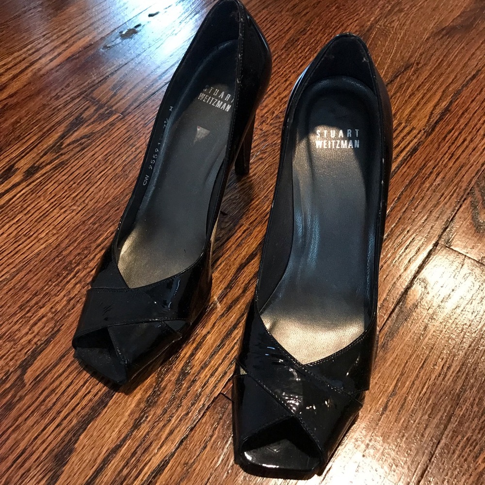Stuart Weitzman black patent leather heels